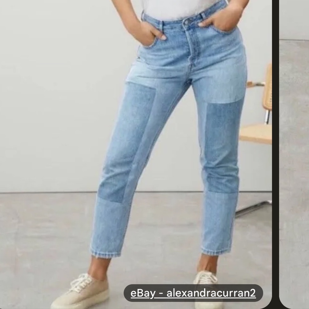 Everlane curvy 90s cheeky Jean in patched blue